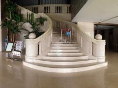 beige marble staircases