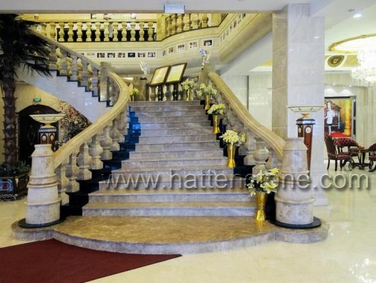 Grey Marble And Onyx Staircases Design For Hotel Marble